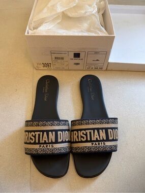 Authentic dior dway sandals slides